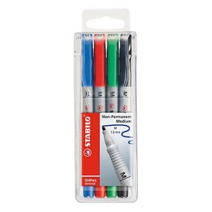 Folienschreiber OHPen universal, non-permanent – im 4er-Etui, 1,0 mm