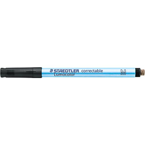 Folienstifte Staedtler Lumocolor® correctable 305, Linienbreite M, trocken abwischbar, 10 St., schwarz