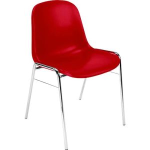 Formschalenstuhl Beta, stapelbar, desinfektionsmittelbeständig, Sitzhöhe 460 mm, rot Formschalenstuhl Beta, stapelbar, desinfektionsmittelbeständig, Sitzhöhe 460 mm, rot