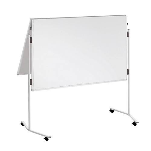 Franken Moderationstafel ECO, 1200 x 750/1500 mm, klappbar, beidseitig, mit Rollen, weiß/Karton