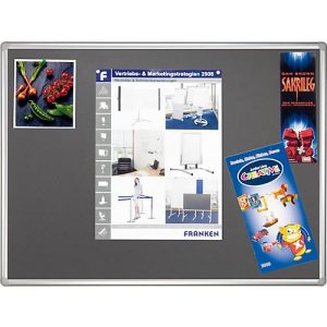 Franken Pinnwandtafel PRO, Filz, Wandmontage im Hoch- & Querformat, Aluminiumrahmen, grau, 1500 x 1000 mm