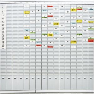 FRANKEN T-Kartentafel Jahresplaner für 15 Monate plus Index, 100,8 x 100,8 cm, 16 Träger, 50 Schlitze, PV-SET5 FRANKEN T-Kartentafel Jahresplaner für 15 Monate plus Index, 100,8 x 100,8 cm, 16 Träger, 50 Schlitze, PV-SET5