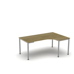 Freiformtisch NEVADA, B 1800 x T 1200/800 x H 740 mm, rund, Eiche-Dekor/alusilber Freiformtisch NEVADA, B 1800 x T 1200/800 x H 740 mm, rund, Eiche-Dekor/alusilber