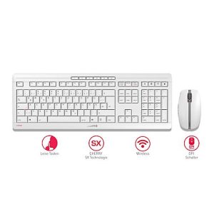 Funktastatur mit Maus CHERRY STREAM DESKTOP, extraleise QWERTZ-Tastatur, Maus mit 6 Tasten & Scrollrad, 1000-2400 dpi, bis 10 m, USB-Empfänger, weiß Funktastatur mit Maus CHERRY STREAM DESKTOP, extraleise QWERTZ-Tastatur, Maus mit 6 Tasten & Scrollrad, 1000-2400 dpi, bis 10 m, USB-Empfänger, weiß