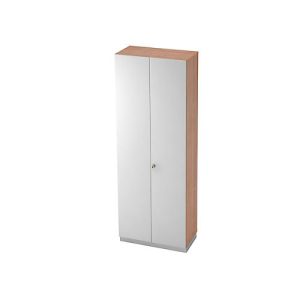 Garderobenschrank, 2 Ablagen, B 800 x T 420 mm, Nussbaum-Dekor/silber