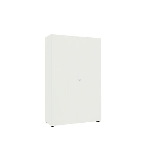 Garderobenschrank, 2-türig, B 100 cm, 5OH, weiß