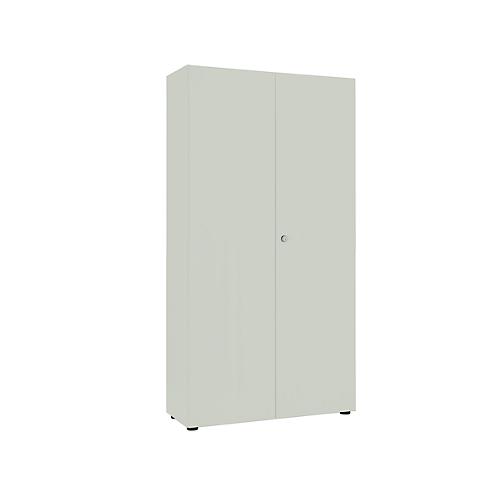 Garderobenschrank, 2-türig, B 100 cm, 6OH, lichtgrau