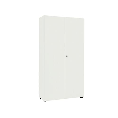 Garderobenschrank, 2-türig, B 100 cm, 6OH, weiß