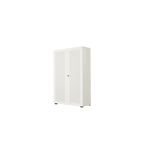 Garderobenschrank, 2-türig, B 80 cm, 5 OH, weiß
