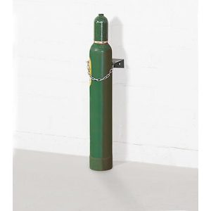 Gasflaschen-Wandhalterung, Stahl, B 195 x T 130 x H 60 mm, 1 Flasche Ø 140 mm, mit Kettensicherung Gasflaschen-Wandhalterung, Stahl, B 195 x T 130 x H 60 mm, 1 Flasche Ø 140 mm, mit Kettensicherung