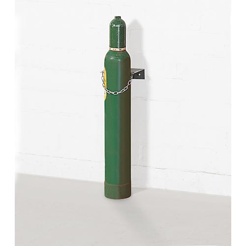 Gasflaschen-Wandhalterung, Stahl, B 195 x T 130 x H 60 mm, 1 Flasche Ø 140 mm, mit Kettensicherung