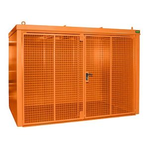 Gasflaschencontainer BAUER GFC-B M4, B 1570 x T 3120 x H 2295, für 60 Gasflaschen, feuerbeständig, abschließbar, orange Gasflaschencontainer BAUER GFC-B M4, B 1570 x T 3120 x H 2295, für 60 Gasflaschen, feuerbeständig, abschließbar, orange