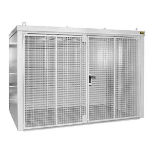 Gasflaschencontainer BAUER GFC-B M5, B 2175 x T 3125 x H 2270, für 96 Gasflaschen, feuerbeständig, abschließbar, weiß Gasflaschencontainer BAUER GFC-B M5, B 2175 x T 3125 x H 2270, für 96 Gasflaschen, feuerbeständig, abschließbar, weiß