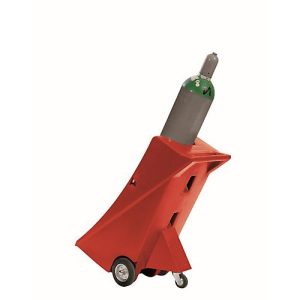 Gasflaschenwagen mit Stützrad, Polyethylen, B 495 x T 800 x H 1110 mm, bis 80 kg, 1 Flasche Ø 320 mm, Zurrband zur Flaschensicherung Gasflaschenwagen mit Stützrad, Polyethylen, B 495 x T 800 x H 1110 mm, bis 80 kg, 1 Flasche Ø 320 mm, Zurrband zur Flaschensicherung