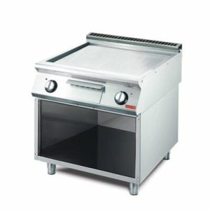 Gastro M elektro Grillplatte glatt verchromt, 400x700x850mm, 10,8kW