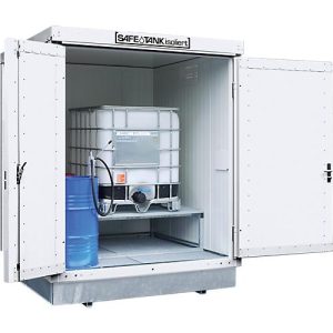 Gefahrstoffcontainer SAFE Tank 400 KTC, isoliert, RAL 9002 grauweiß, B 2100 x T 2170 x H 2650 mm Gefahrstoffcontainer SAFE Tank 400 KTC, isoliert, RAL 9002 grauweiß, B 2100 x T 2170 x H 2650 mm