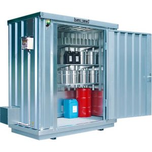 Gefahrstoffcontainer ST 300 SAFE Tank ECO, verzinkt, B 2100 x T 1140 x H 2300 mm, 275 l, aktive Lagerung, temporärer explosionsgeschützter Lüfter Gefahrstoffcontainer ST 300 SAFE Tank ECO, verzinkt, B 2100 x T 1140 x H 2300 mm, 275 l, aktive Lagerung, temporärer explosionsgeschützter Lüfter