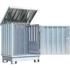 Gefahrstoffdepot Safe Master, Typ SM 2, Kapazität 2 x 200 l Fässer stehend, WGK 1-3, verzinkt Gefahrstoffdepot Safe Master, Typ SM 2, Kapazität 2 x 200 l Fässer stehend, WGK 1-3, verzinkt
