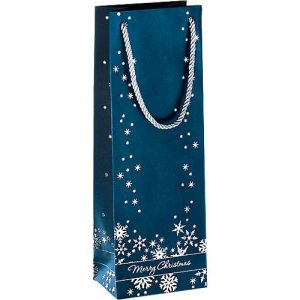 Geschenktasche Silver Snowflakes, im Flaschenformat, 3 Stück Geschenktasche Silver Snowflakes, im Flaschenformat, 3 Stück