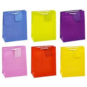 Geschenktüte „Trendfarben“, Format A5, mit Tragekordel & Beschriftungsschild, B 180 x T 100 x H 230 mm, PP-Folie, 12 Stück farbsortiert Geschenktüte „Trendfarben“, Format A5, mit Tragekordel & Beschriftungsschild, B 180 x T 100 x H 230 mm, PP-Folie, 12 Stück farbsortiert