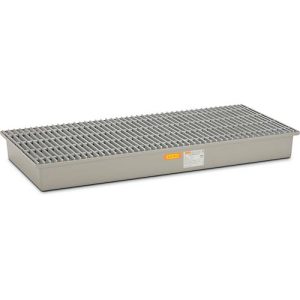 GFK-Auffangwanne 220/3 CEMO, 220 l Auffangvolumen, B 1880 x T 850 x H 200 mm, mit GFK-Gitterrost GFK-Auffangwanne 220/3 CEMO, 220 l Auffangvolumen, B 1880 x T 850 x H 200 mm, mit GFK-Gitterrost