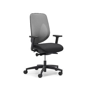 Giroflex Bürostuhl 353, mit Armlehnen, Auto-Synchronmechanik, Muldensitz, 3D-Netz-Rückenlehne, grau/schwarz Giroflex Bürostuhl 353, mit Armlehnen, Auto-Synchronmechanik, Muldensitz, 3D-Netz-Rückenlehne, grau/schwarz