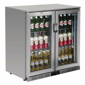 POLAR Edelstahl Barkühlschrank mit 2 Klapptüren 208L POLAR Edelstahl Barkühlschrank mit 2 Klapptüren 208L