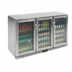 POLAR Edelstahl Barkühlschrank mit 3 Klapptüren 330L POLAR Edelstahl Barkühlschrank mit 3 Klapptüren 330L
