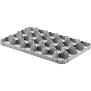 Gläsereinsatz Ringoplast, für Gläser- & Eurokästen, 4 x 6, unten, lebensmittelecht, stapelbar, B 365 x H 55 mm, Kunststoff, hellgrau Gläsereinsatz Ringoplast, für Gläser- & Eurokästen, 4 x 6, unten, lebensmittelecht, stapelbar, B 365 x H 55 mm, Kunststoff, hellgrau