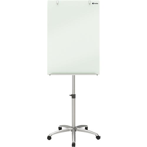 Glas-Flipchart Nobo Diamond, fahrbar, magnetisch, Arbeitsfläche aus Sicherheitsglas, 700 x 1000 mm