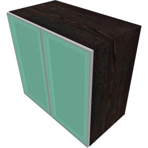 Glastürenschrank SOLUS PLAY, 2 Ordnerhöhen, grifflos, B 800 x T 440 x H 748 mm, Mooreiche Glastürenschrank SOLUS PLAY, 2 Ordnerhöhen, grifflos, B 800 x T 440 x H 748 mm, Mooreiche