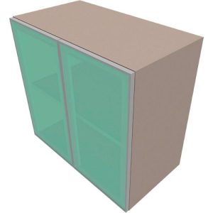 Glastürenschrank SOLUS PLAY, 2 Ordnerhöhen, grifflos, satiniert, B 800 x T 440 x H 748 mm, Stone grey Glastürenschrank SOLUS PLAY, 2 Ordnerhöhen, grifflos, satiniert, B 800 x T 440 x H 748 mm, Stone grey