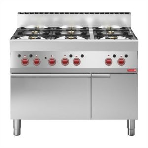 Gastro M Gasherd 6 Brenner mit Ofen, 1100x650x850mm, 37,2kW Gastro M Gasherd 6 Brenner mit Ofen, 1100x650x850mm, 37,2kW