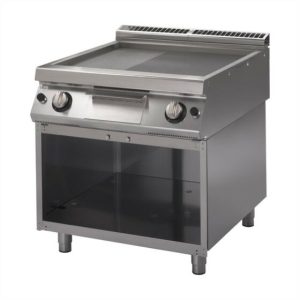 Gastro M Gas Grillplatte 2/3 glatt, 1/3 gerillt, 800x700x850mm, 12kW