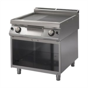 Gastro M Gas Grillplatte glatt und gerillt verchromt, 800x700x850mm, 12kW