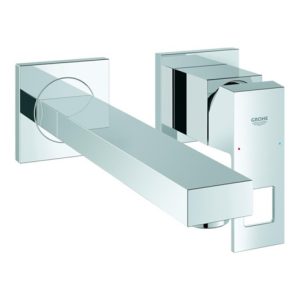 Grohe 2-Loch-Waschtischbatterie EUROCUBE Wandmontage Ausladung 231 mm chrom