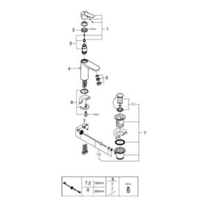 Grohe Einhand-Waschtischbatterie BAUEDGE DN 15, M-Size chrom Grohe Einhand-Waschtischbatterie BAUEDGE DN 15, M-Size chrom