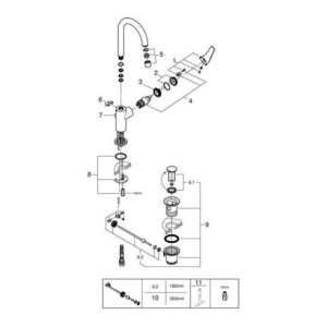Grohe Einhand-Waschtischbatterie BAUFLOW DN 15, L-Size chrom Grohe Einhand-Waschtischbatterie BAUFLOW DN 15, L-Size chrom