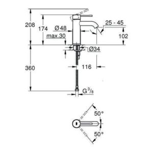 Grohe Einhand-Waschtischbatterie ESSENCE DN 15, S-Size, glatter Körper chrom Grohe Einhand-Waschtischbatterie ESSENCE DN 15, S-Size, glatter Körper chrom