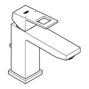 Grohe Einhand-Waschtischbatterie EUROCUBE DN 15, mittelhohe Ausführung Zugstangen-Ablaufgarnitur 1 1/4″ chrom Grohe Einhand-Waschtischbatterie EUROCUBE DN 15, mittelhohe Ausführung Zugstangen-Ablaufgarnitur 1 1/4″ chrom