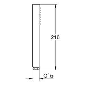 Grohe Handbrause CUBE+ STICK EUPHORIA mit Durchflusskonstanthalter 9,5 l/min chrom Grohe Handbrause CUBE+ STICK EUPHORIA mit Durchflusskonstanthalter 9,5 l/min chrom