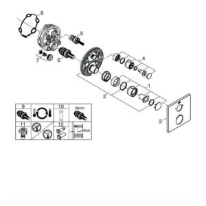 Grohe Thermostat-Brausebatterie GROHTHERM mit integrierter 2-Wege-Umstellung, für Rapido SmartBox (35600) chrom