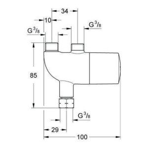 Grohe Untertischthermostat GROHTHERM MICRO thermischer Verbrühschutz chrom Grohe Untertischthermostat GROHTHERM MICRO thermischer Verbrühschutz chrom