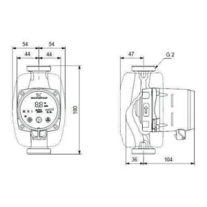 Grundfos Heizungsumwälzpumpe ALPHA2 230 V, PN 10, 180 mm Typ 32-60, Rp 1 1/4″ Grundfos Heizungsumwälzpumpe ALPHA2 230 V, PN 10, 180 mm Typ 32-60, Rp 1 1/4″
