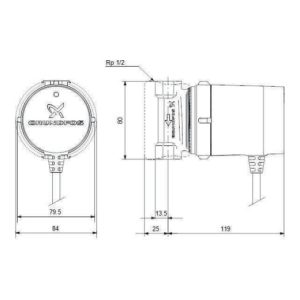 Grundfos Zirkulationspumpe COMFORT 230 V, Rp 1/2″, 80 mm UP 15-14 B PM Grundfos Zirkulationspumpe COMFORT 230 V, Rp 1/2″, 80 mm UP 15-14 B PM