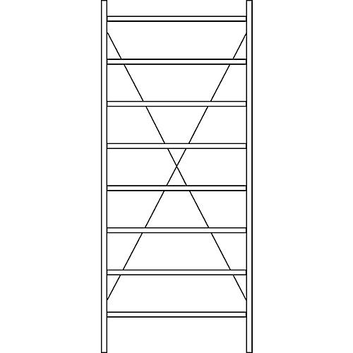 Grundregal R 3000, 8 Böden, B 1055 mm x T 500 mm, Böden lackiert