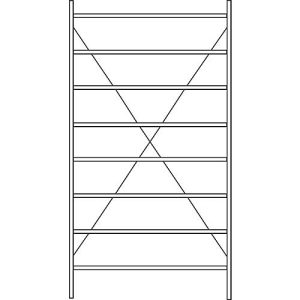 Grundregal R 3000, 8 Böden, B 1345 mm x T 500 mm, Böden verzinkt Grundregal R 3000, 8 Böden, B 1345 mm x T 500 mm, Böden verzinkt