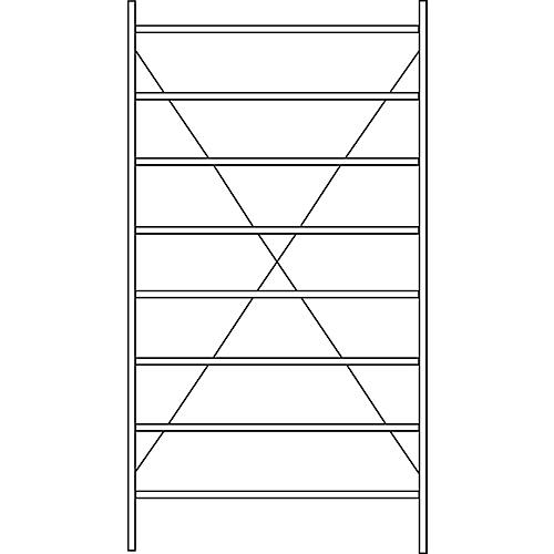 Grundregal R 3000, 8 Böden, B 1345 mm x T 500 mm, Böden verzinkt