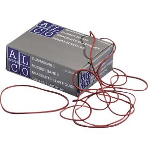 Gummibänder, Naturkautschuk, rot, ø 50 mm Gummibänder, Naturkautschuk, rot, ø 50 mm