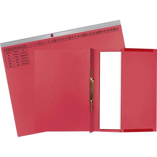 Hängehefter Exacompta, für Linksheftung, gefalzt, Dehnfalte, Organisationsdruck, Blauer Engel, Recycling-Karton, rot, 25 Stück